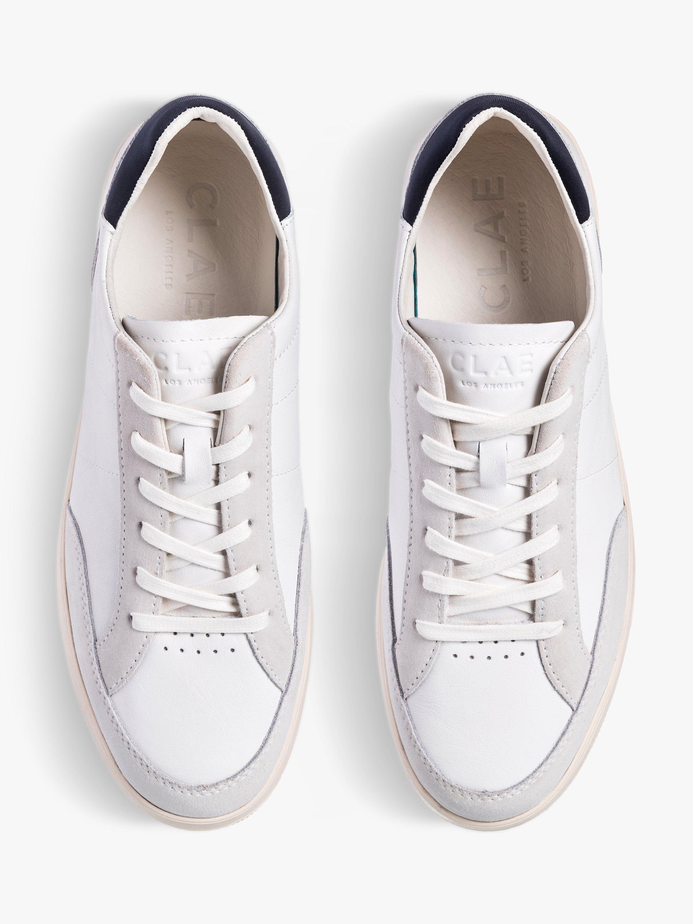 Product image 4 of 5, which shows CLAE Monroe Leather Lace Up Trainers, White/Navy, 11