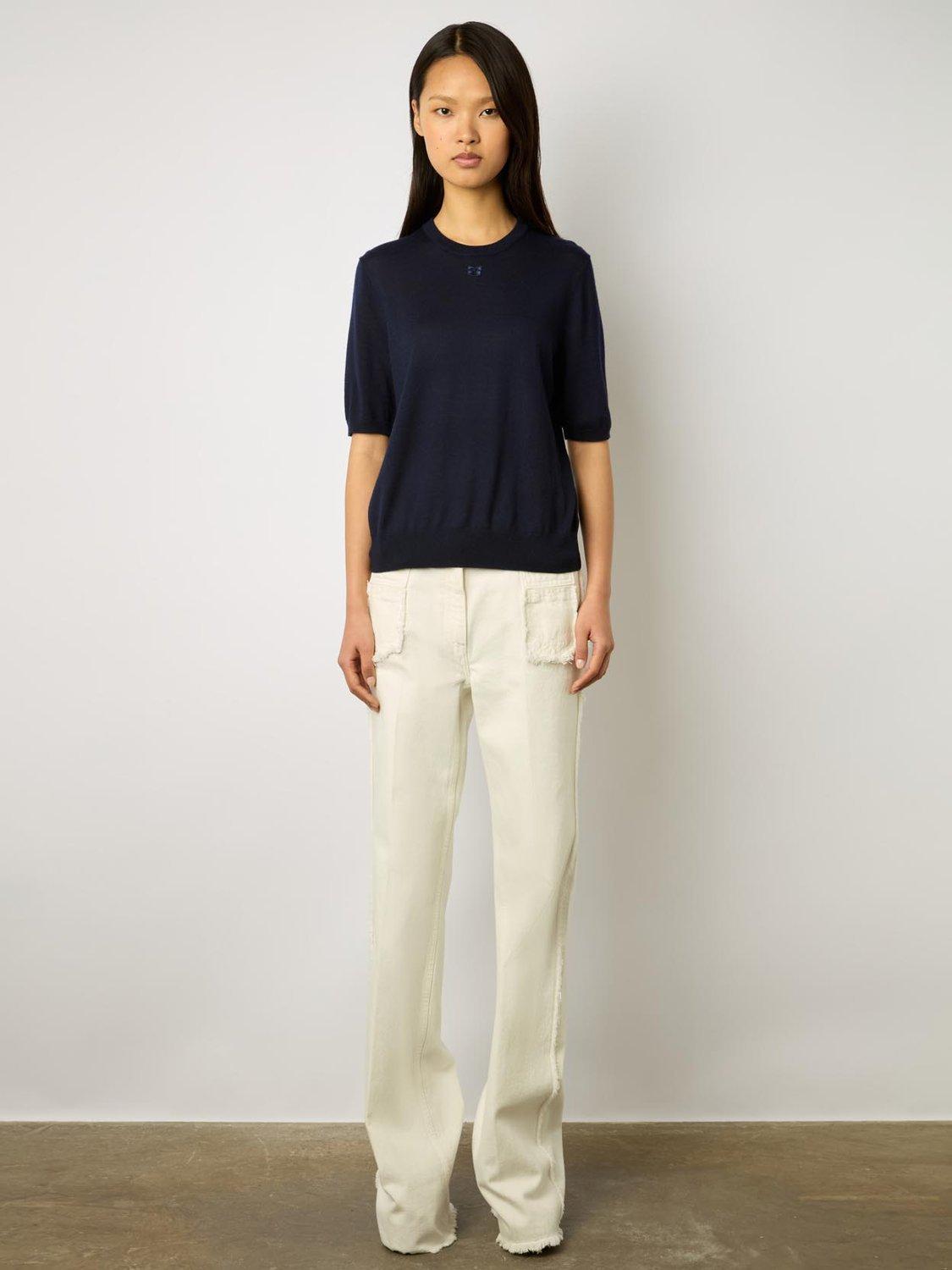 Product image 2 of 7, which shows Gerard Darel Lysea Merino Wool Top, Navy, 10