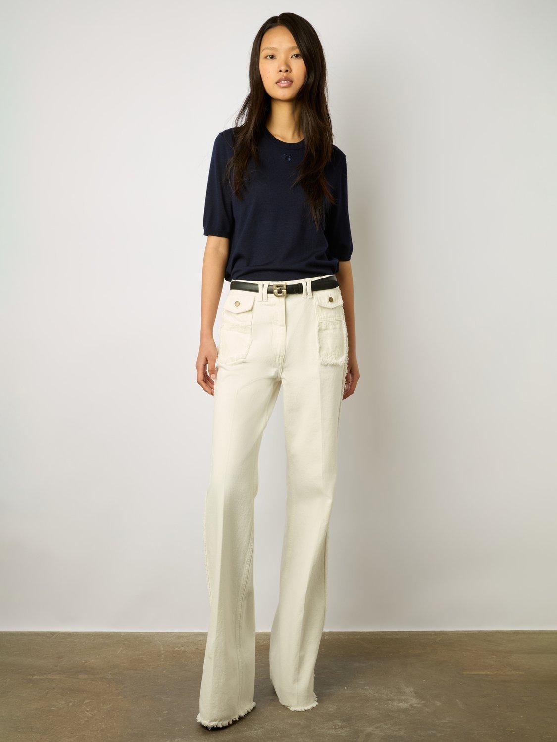 Product image 5 of 7, which shows Gerard Darel Lysea Merino Wool Top, Navy, 10