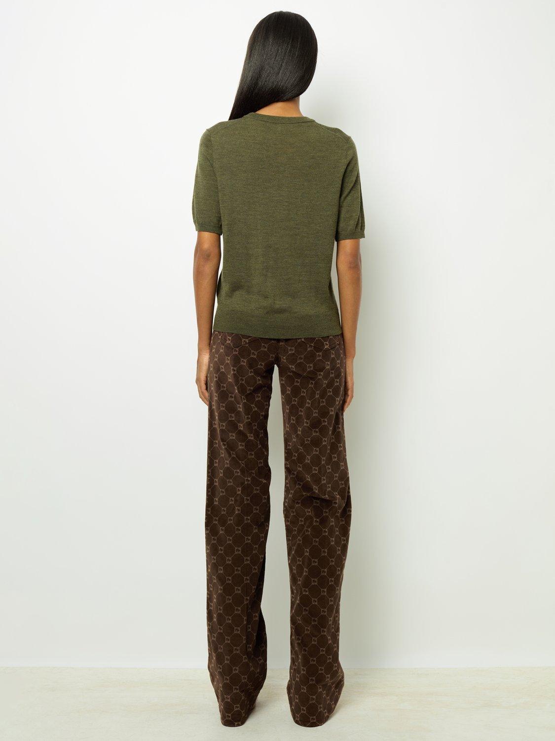 Product image 3 of 7, which shows Gerard Darel Lysea Merino Wool Top, Khaki, 6