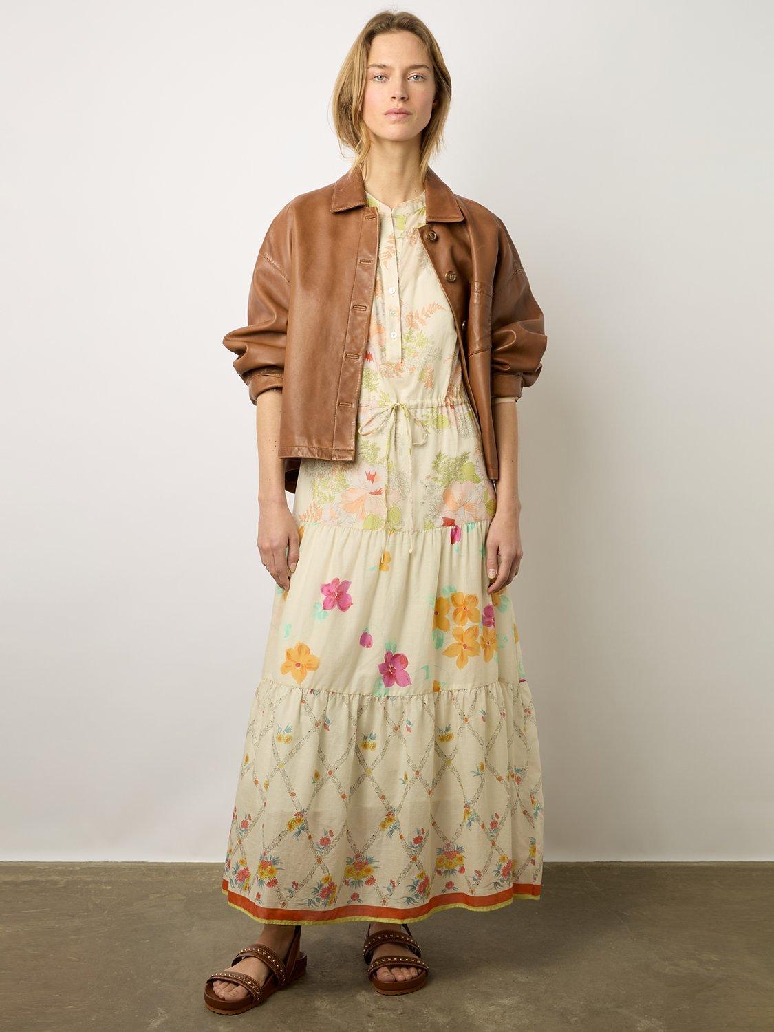 Gerard Darel Robe Cotton Floral Midi Dress, Multicolor