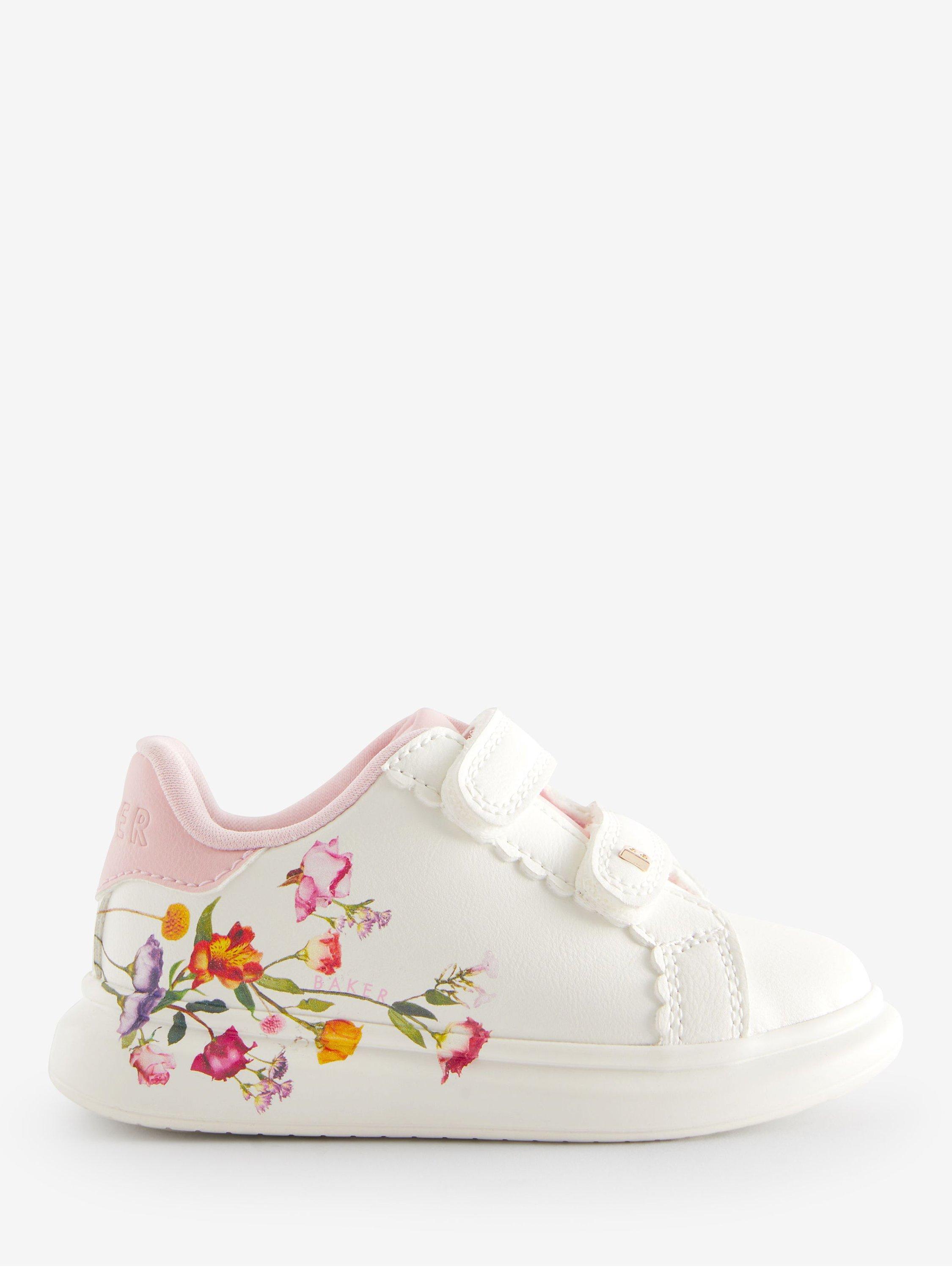 Ted Baker Kids' Floral Print Chunky Trainers, White