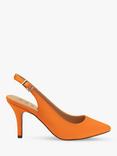 Ravel Kavan Satin Stiletto Heel Slingback Court Shoes, Orange