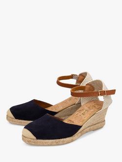 Ravel Rhea Suede Wedge Espadrille Sandals - view 2, Navy