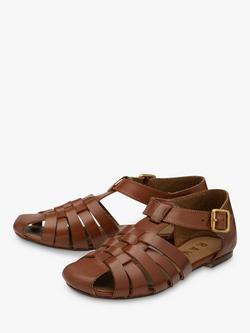 Ravel Galston Leather Flat Sandals - view 2, Tan