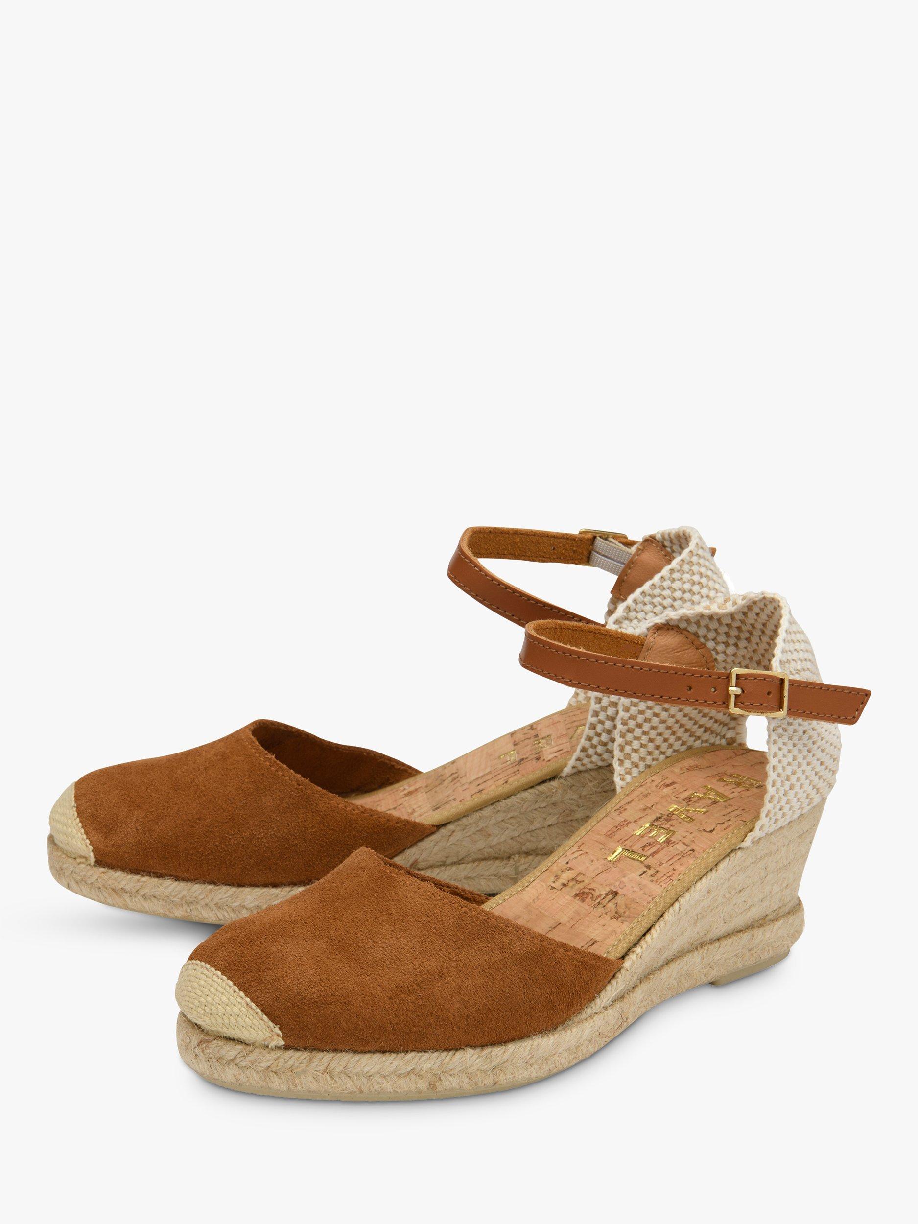 Product image 2 of 4, which shows Ravel Rhea Suede Wedge Espadrille Sandals, Tan, 3