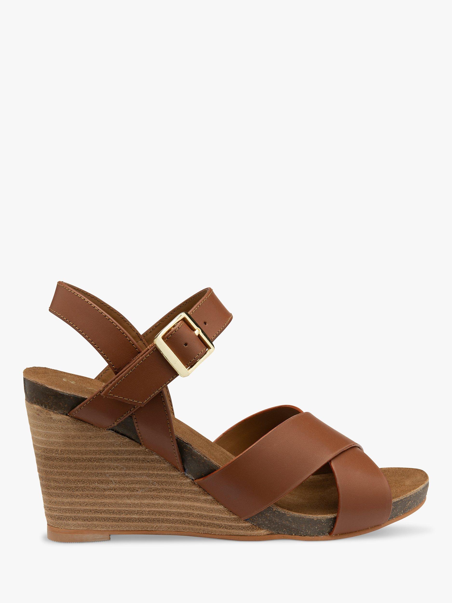 Ravel Kelty Leather Wedge Sandals, Tan, 6