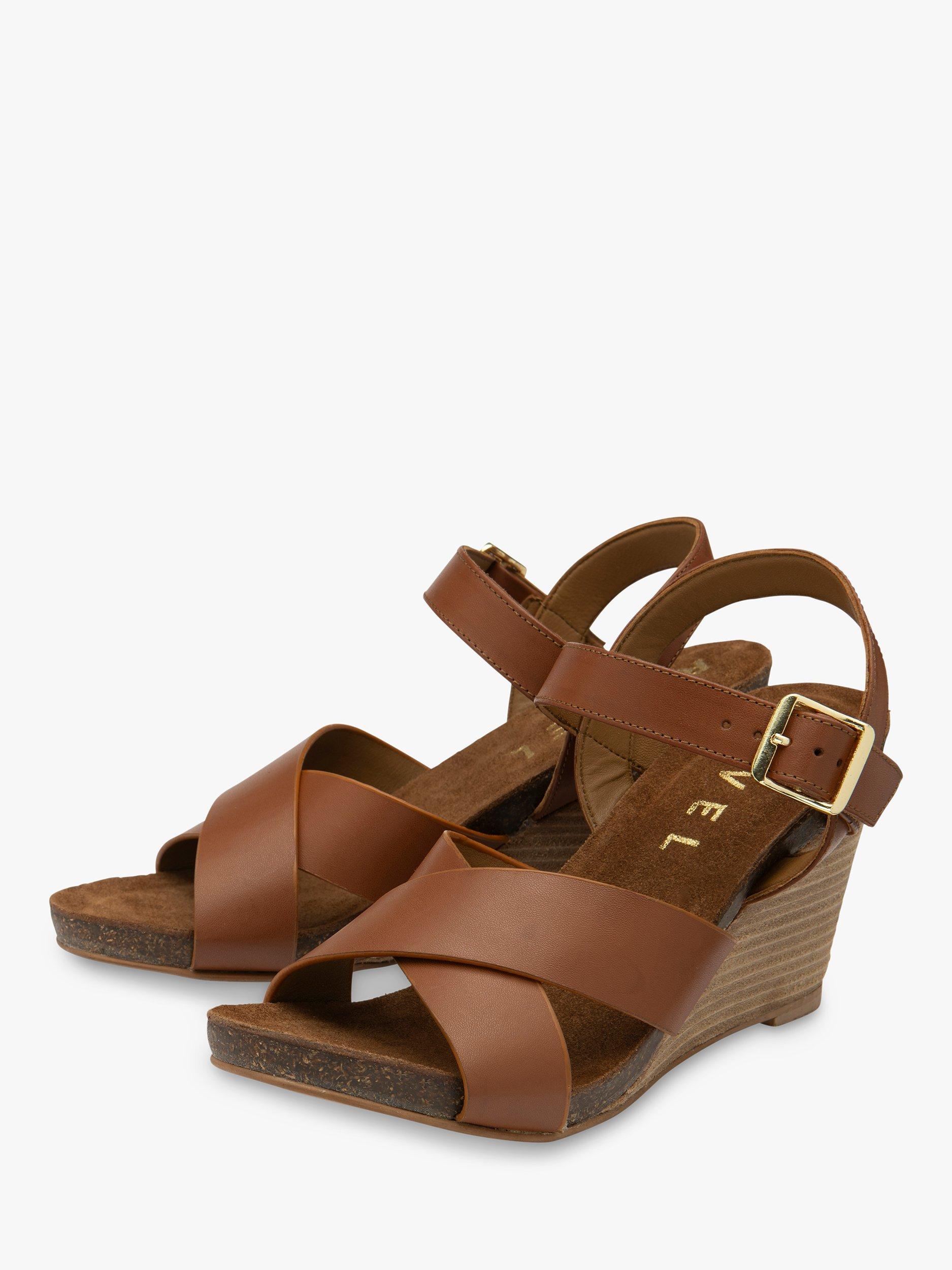 Ravel Kelty Leather Wedge Sandals, Tan, 6