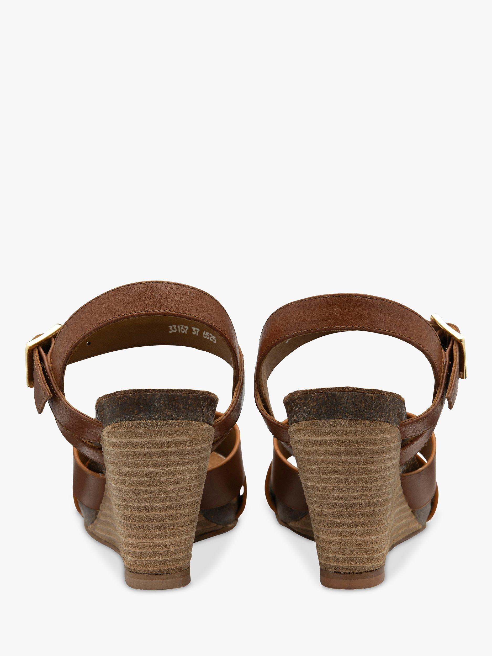 Product image 3 of 4, which shows Ravel Kelty Leather Wedge Sandals, Tan, 4
