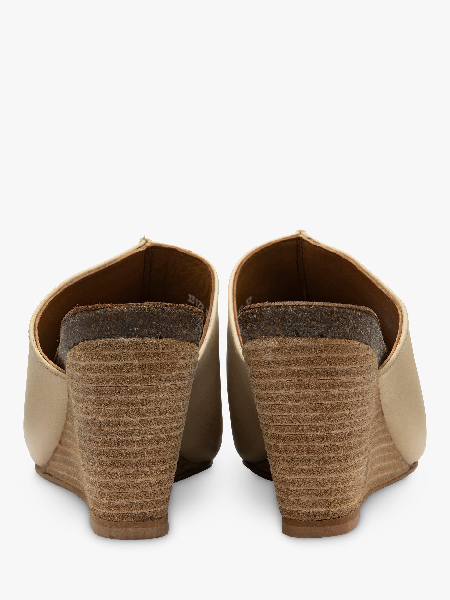 Product image 3 of 4, which shows Ravel Corby Leather Wedge Sandals, Cream, 5