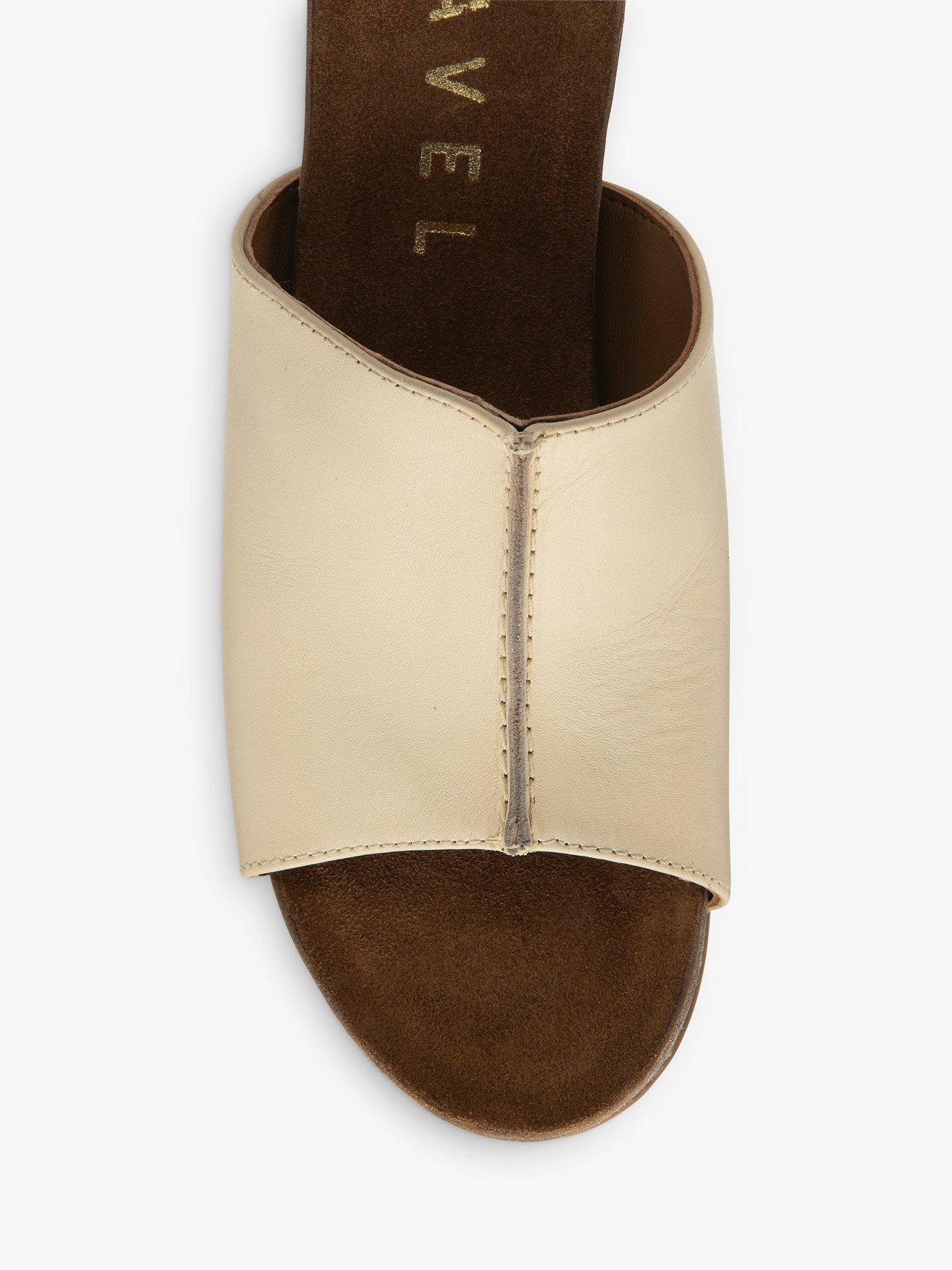 Product image 4 of 4, which shows Ravel Corby Leather Wedge Sandals, Cream, 5