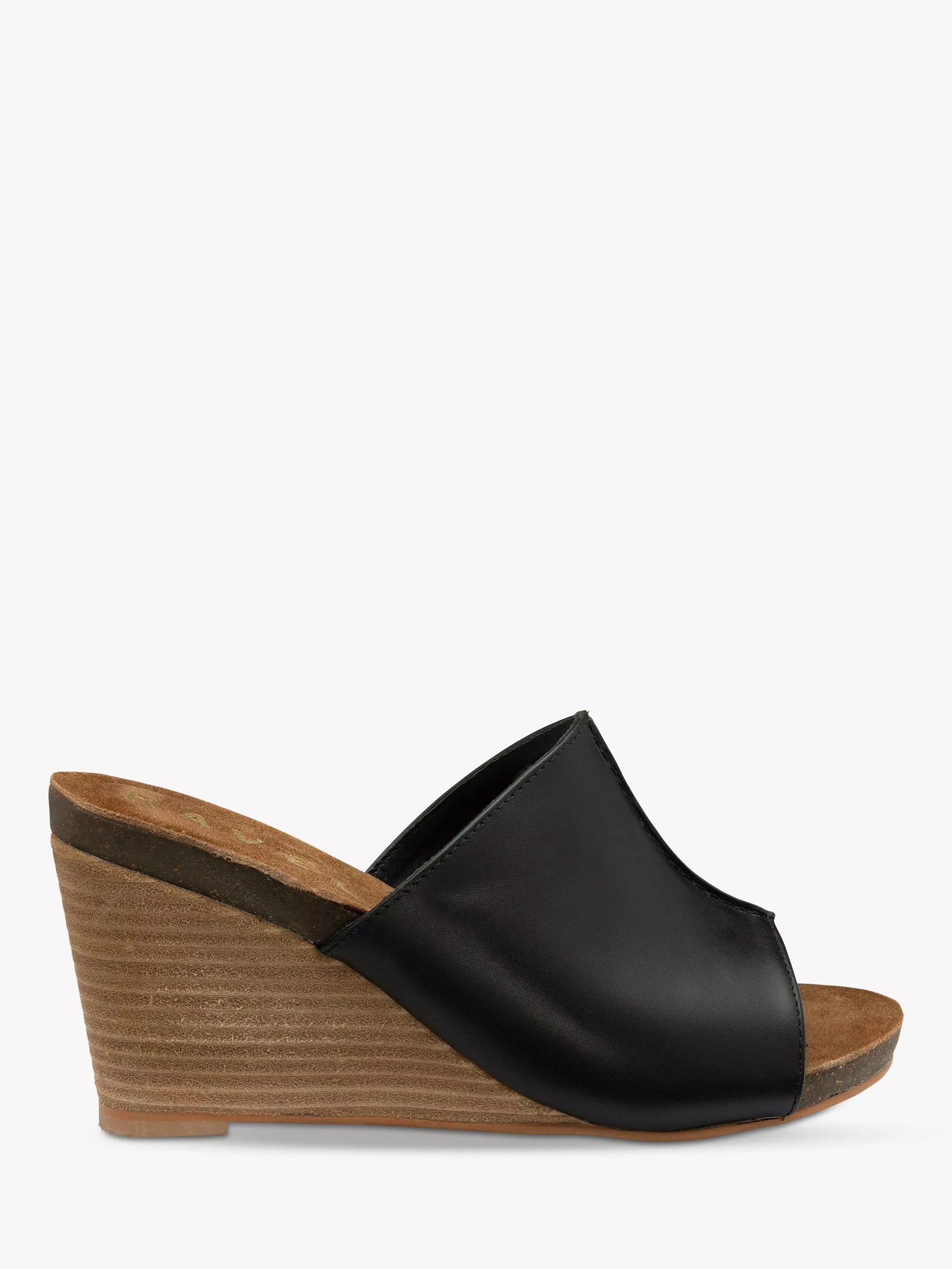 Black wedge mules uk sale