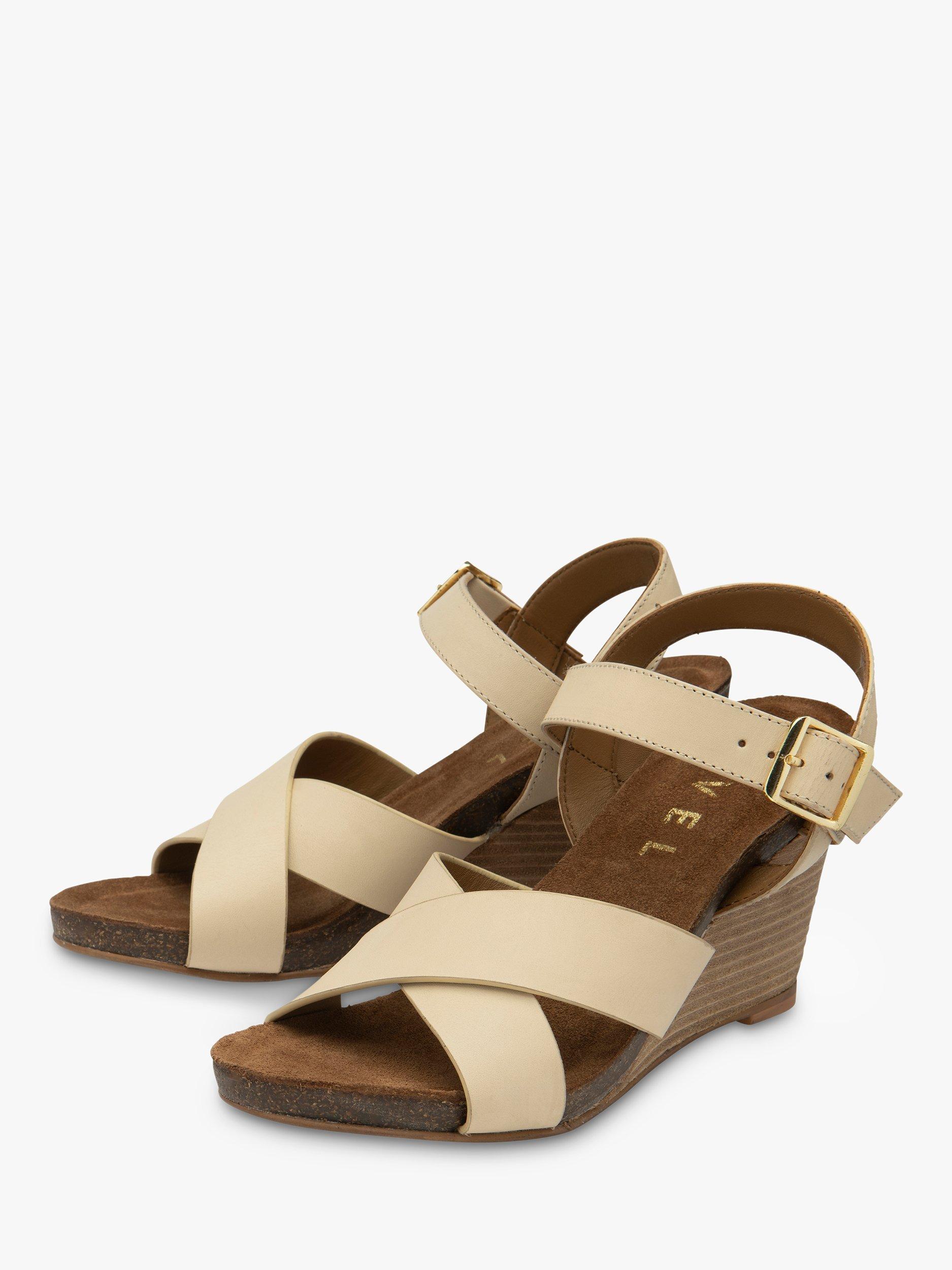 Product image 2 of 4, which shows Ravel Kelty Leather Wedge Sandals, Nude, 3