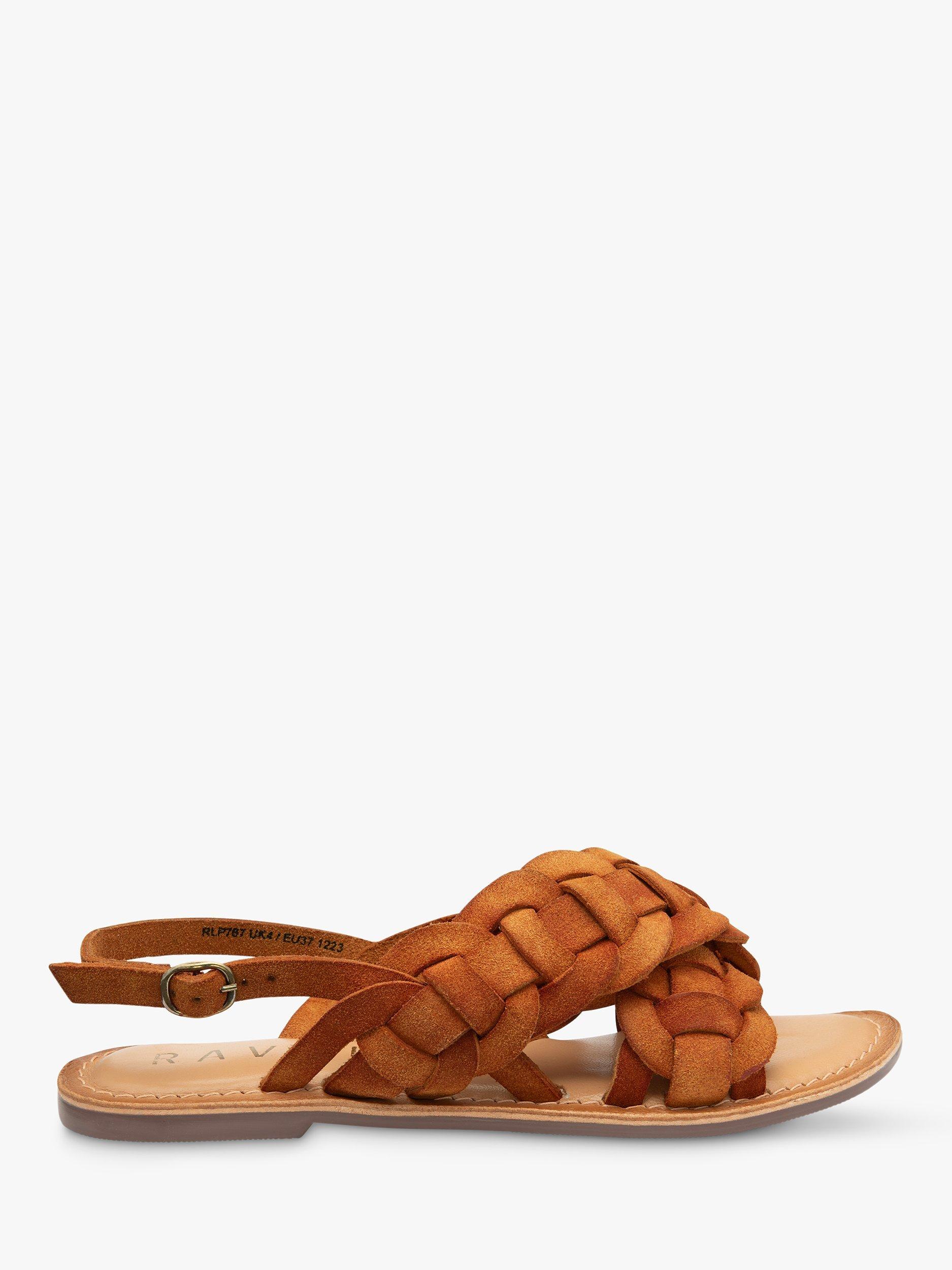 Product image 1 of 4, which shows Ravel Perran Suede Open Toe Sandals, Tan, 5