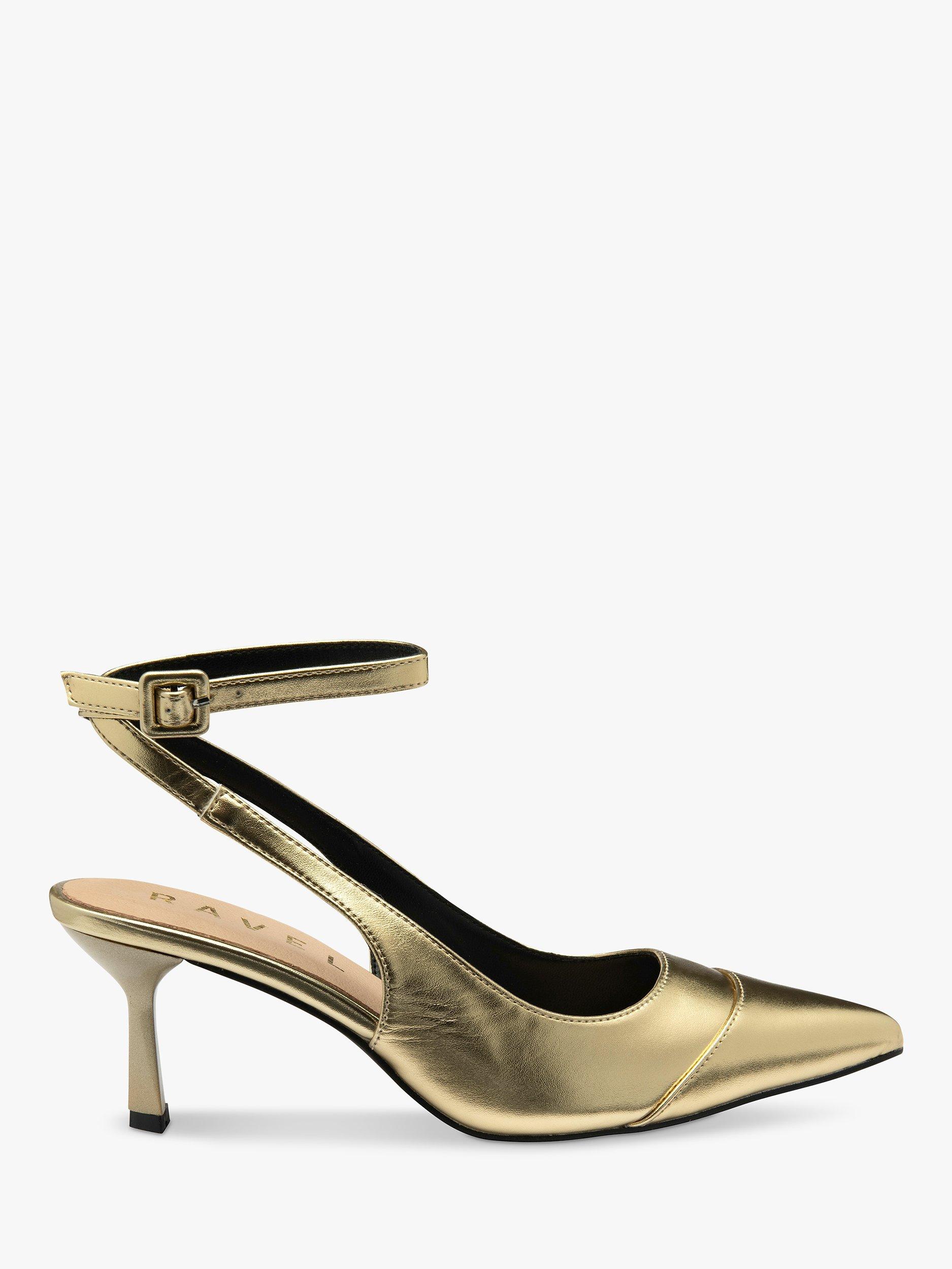 Ravel Catrine Pointed Toe Court Shoes, Black, Gold