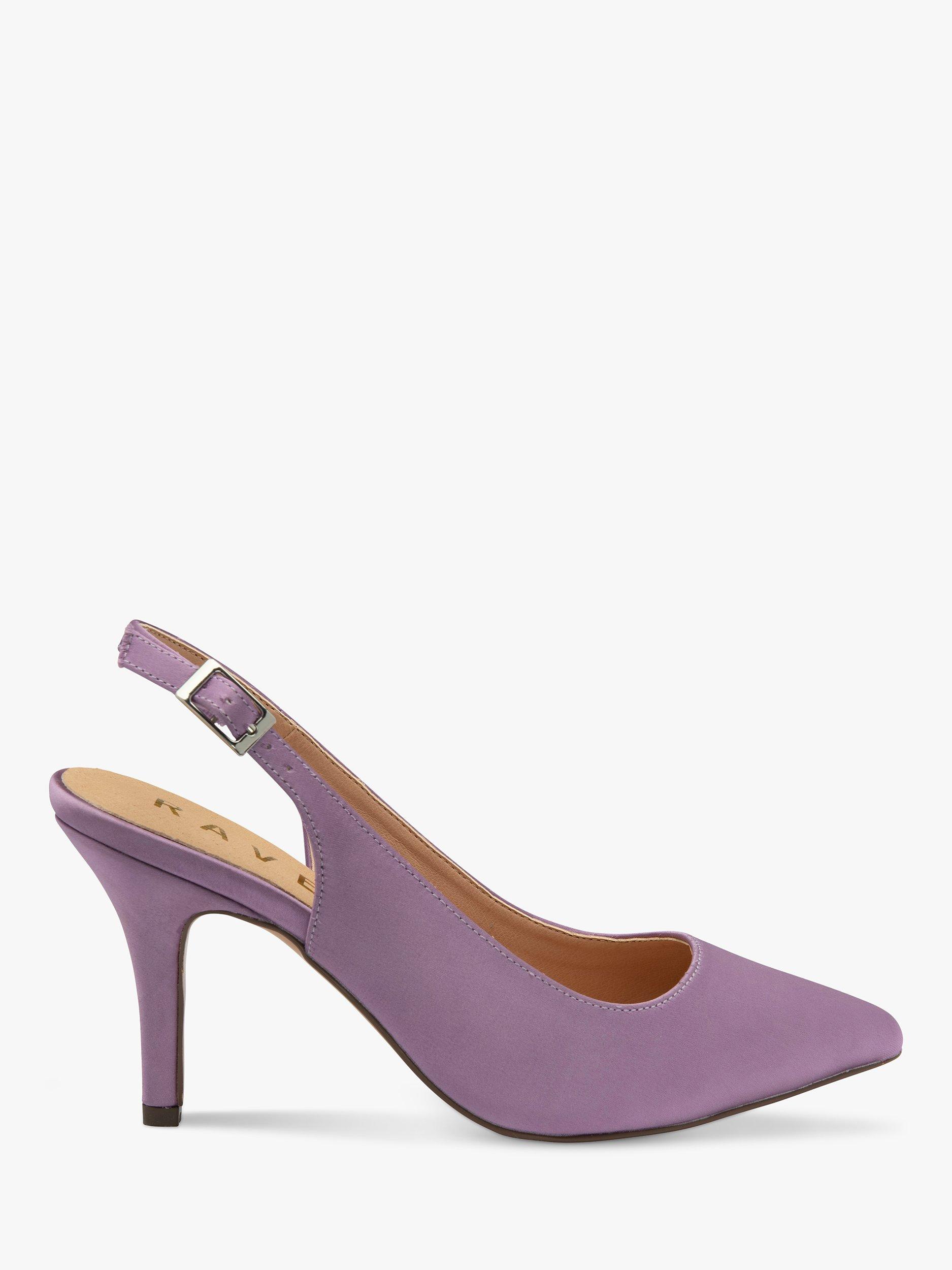 Ravel Kavan Satin Stiletto Heel Slingback Court Shoes, Lilac, 6