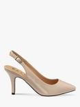 Ravel Kavan Patent Stiletto Heel Slingback Court Shoes, Nude