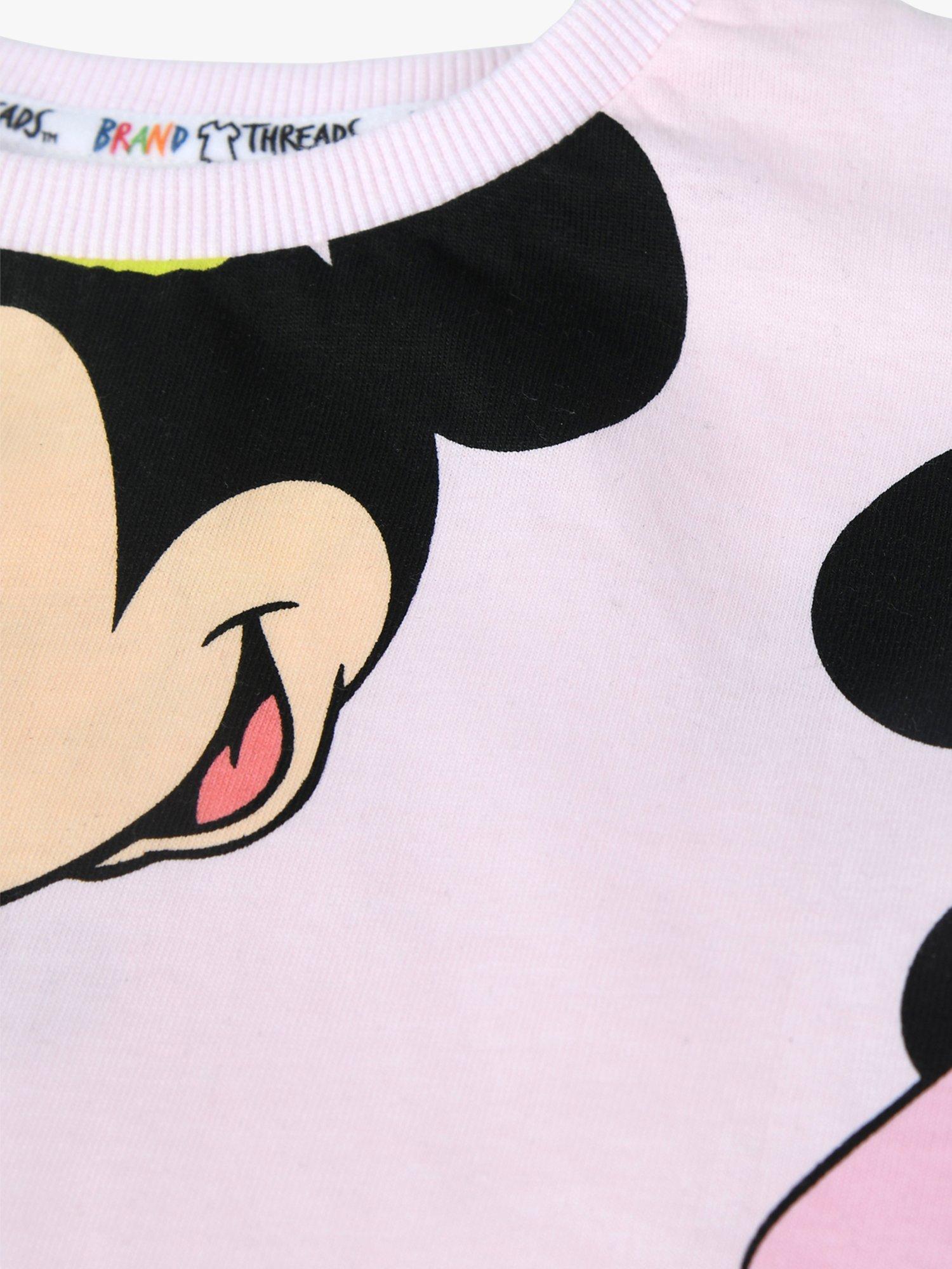 Product image 3 of 5, which shows Brand Threads Kids' Disney Minnie Mouse T-Shirt and Shorts Set, Pink, 4-5 years