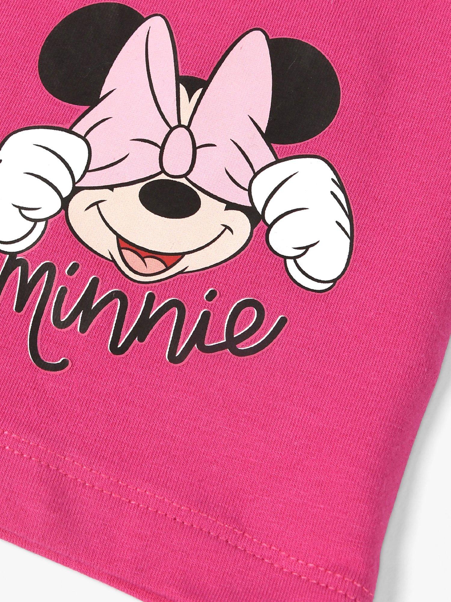 Product image 5 of 5, which shows Brand Threads Kids' Disney Minnie Mouse T-Shirt and Shorts Set, Pink, 4-5 years
