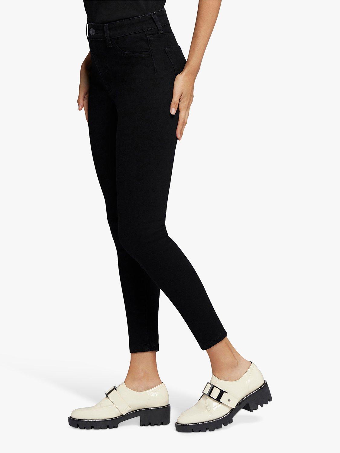 Product image 3 of 6, which shows Current/Elliott The Borderline Mid Rise Skinny Jeans, Coal, W23/L26
