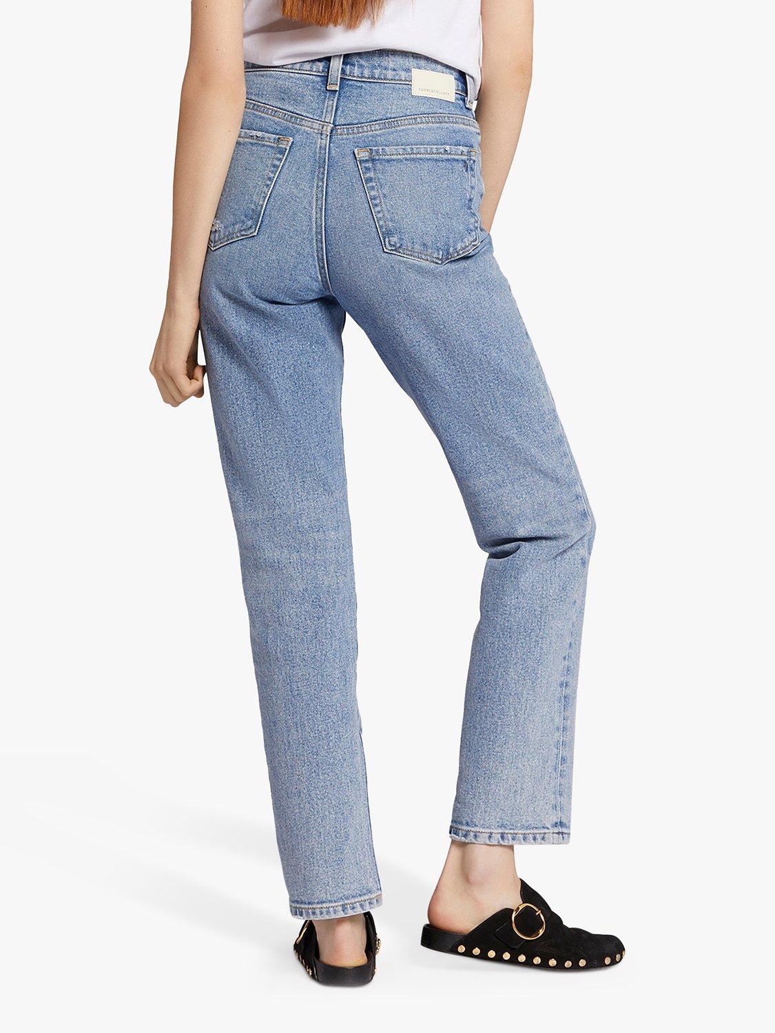 Product image 2 of 6, which shows Current/Elliott The Soulmate High Rise Slim Straight Distressed Jeans, Camino Light Blue, W23/L30