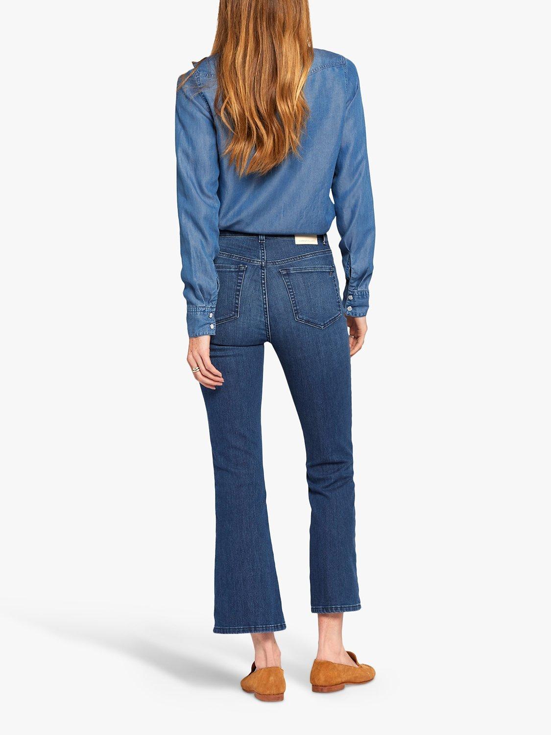 Product image 3 of 5, which shows Current/Elliott The Boulevard Mid Rise Crop Bootcut Jeans, Vista Mid Blue, W23/L27