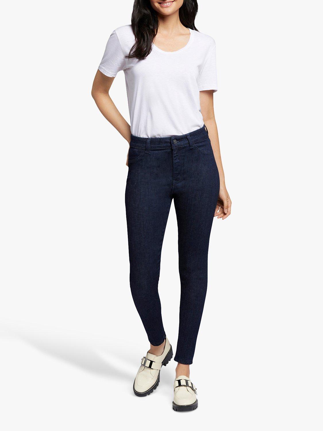 Product image 1 of 6, which shows Current/Elliott The Borderline Mid Rise Skinny Jeans, Cambria Dark Blue, W23/L26