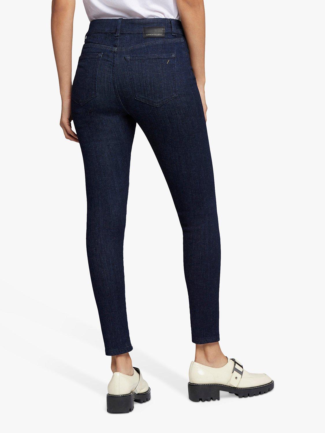Product image 2 of 6, which shows Current/Elliott The Borderline Mid Rise Skinny Jeans, Cambria Dark Blue, W23/L26