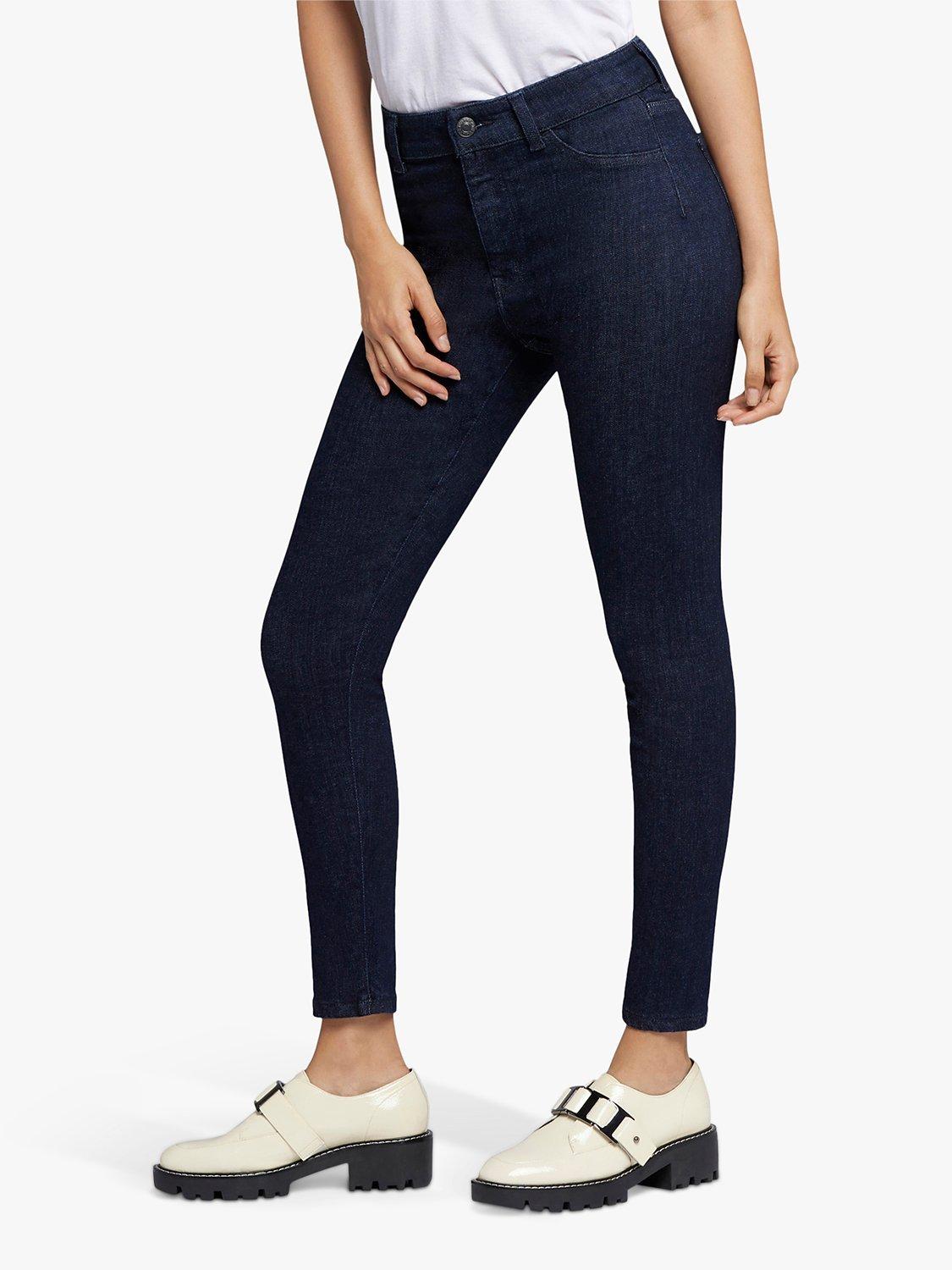 Product image 3 of 6, which shows Current/Elliott The Borderline Mid Rise Skinny Jeans, Cambria Dark Blue, W23/L26