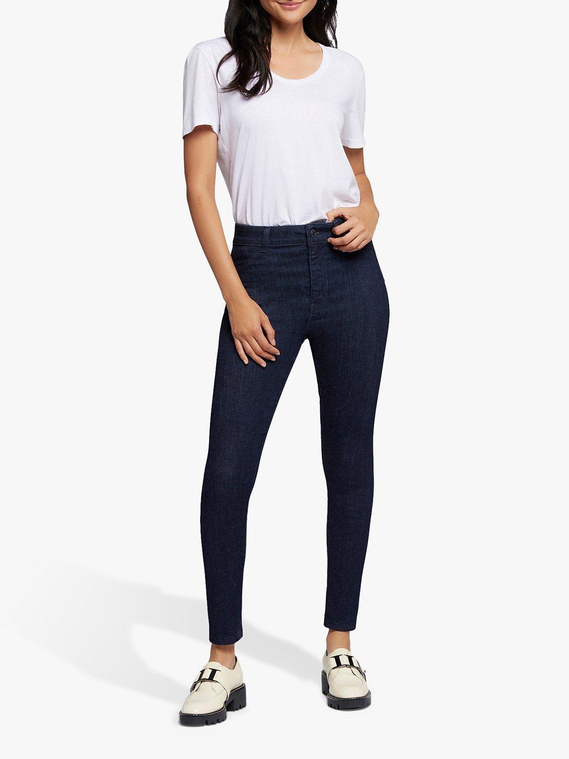 Product image 4 of 6, which shows Current/Elliott The Borderline Mid Rise Skinny Jeans, Cambria Dark Blue, W23/L26