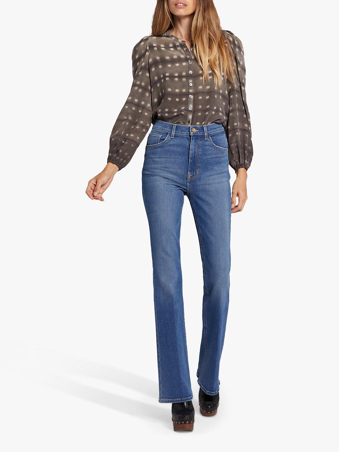 Product image 1 of 5, which shows Current/Elliott The Side Street High Rise Flare Jeans, Vapor Mid Blue, W23/L34