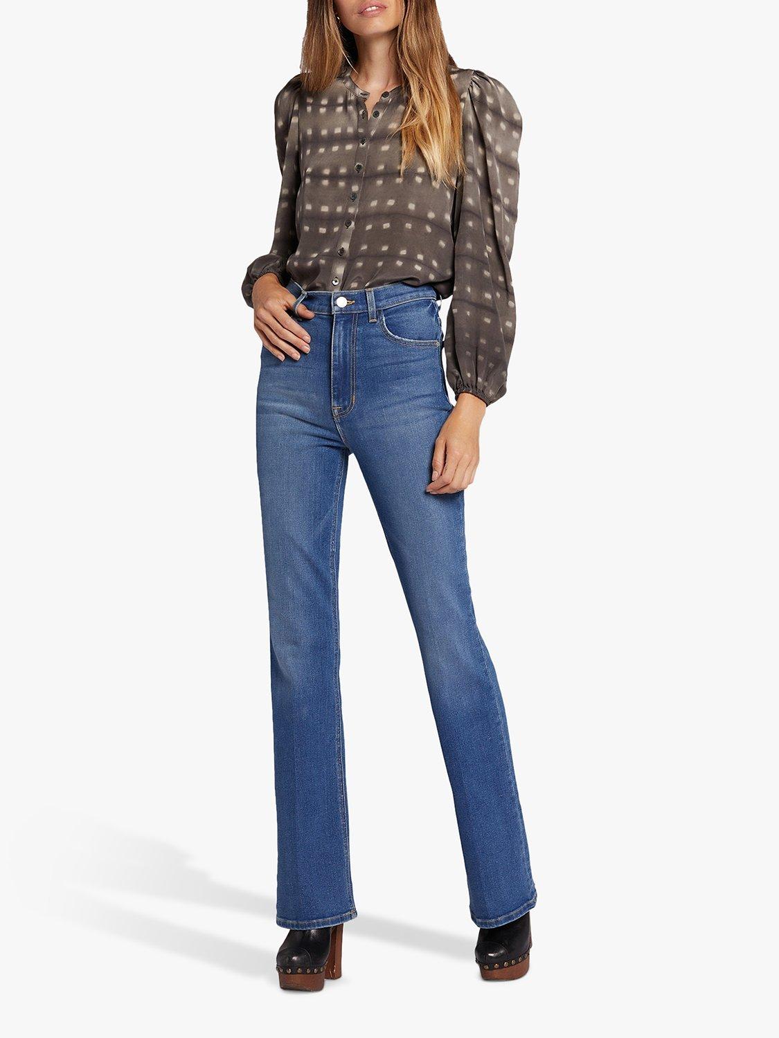 Product image 4 of 5, which shows Current/Elliott The Side Street High Rise Flare Jeans, Vapor Mid Blue, W23/L34