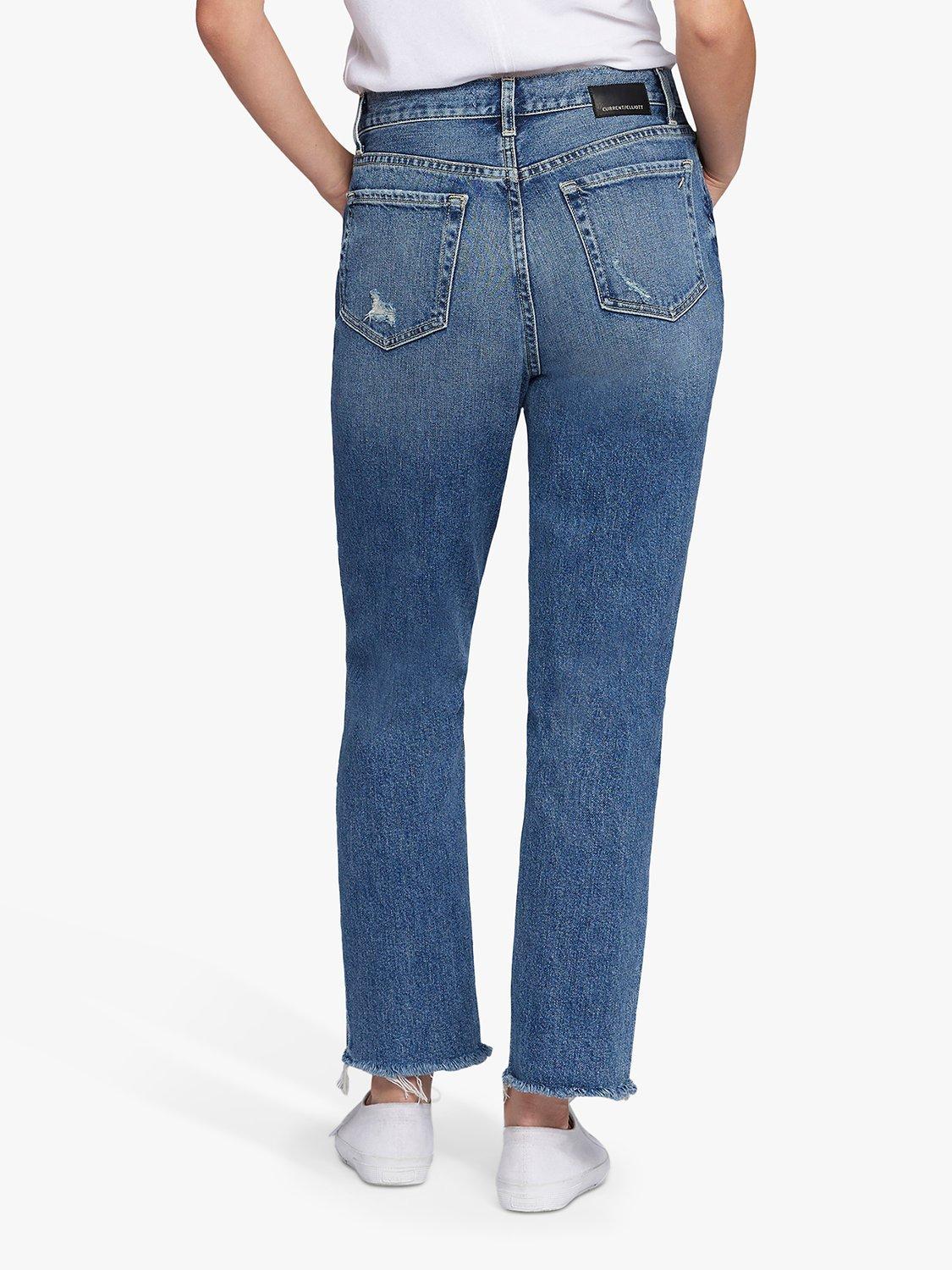 Product image 2 of 6, which shows Current/Elliott The Boyfriend Original Fit Distressed Jeans, Peaceful Medium Blue, W29/L28