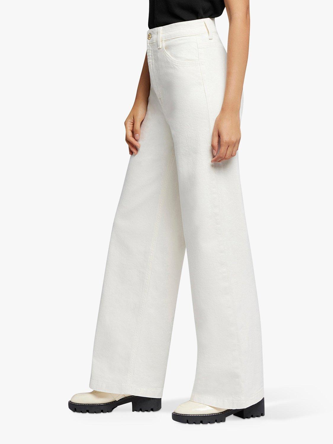 Product image 3 of 6, which shows Current/Elliott The Pioneer High Rise Wide Leg Jean, Moonbeam, W32/L30