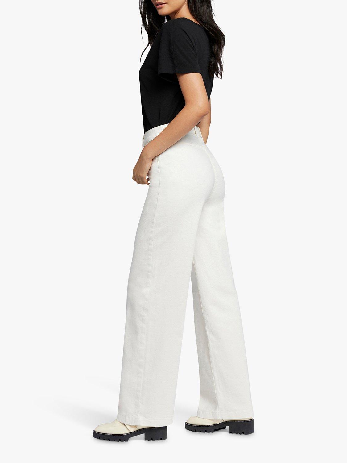 Product image 5 of 6, which shows Current/Elliott The Pioneer High Rise Wide Leg Jean, Moonbeam, W32/L30