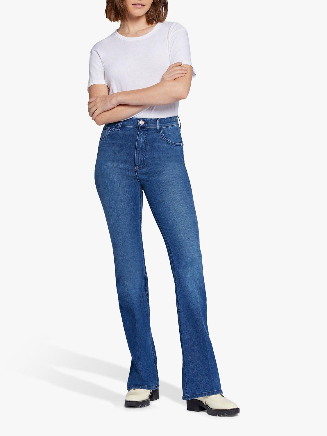 Product image 4 of 5, which shows Current/Elliott The Side Street High Rise Flare Jeans, Mariposa Mid Blue, W30/L34