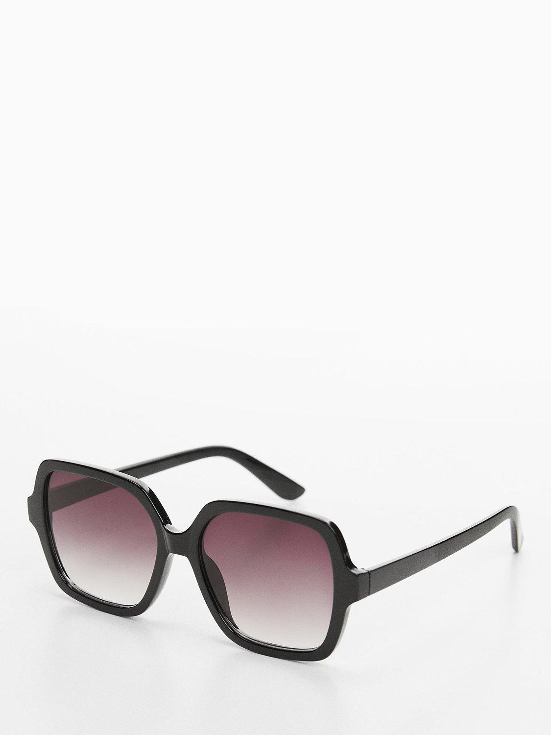 Mango Fernanda Square Tortoiseshell Sunglasses, Black, One Size