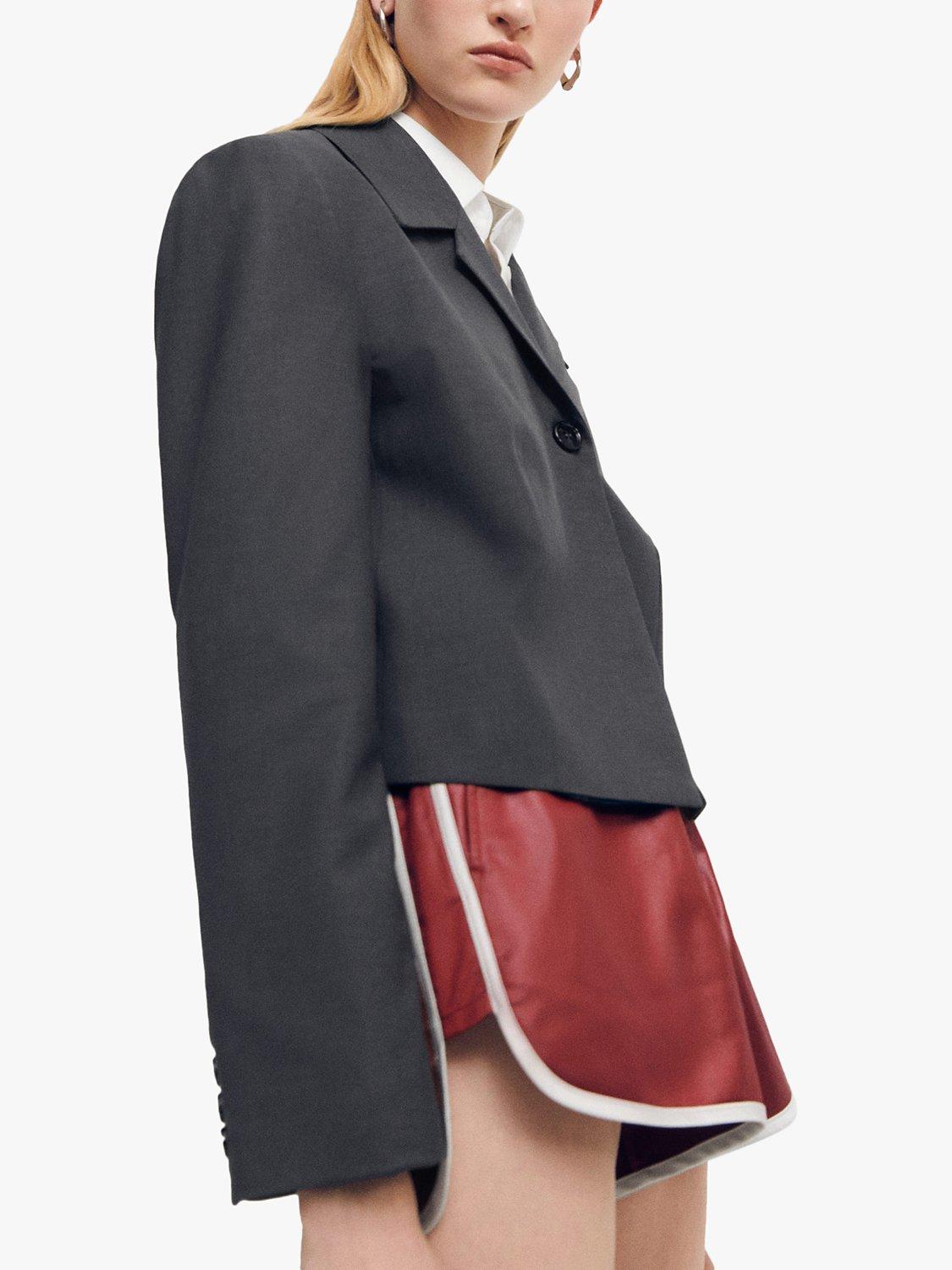Mango Texas Cropped Jacket, Grey