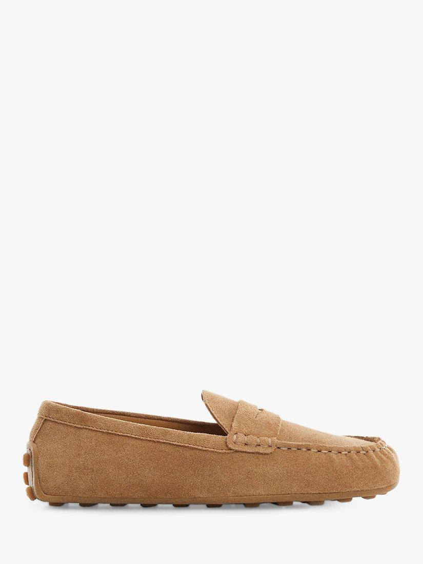 Mango Rub Suede Round Toe Loafers, Brown