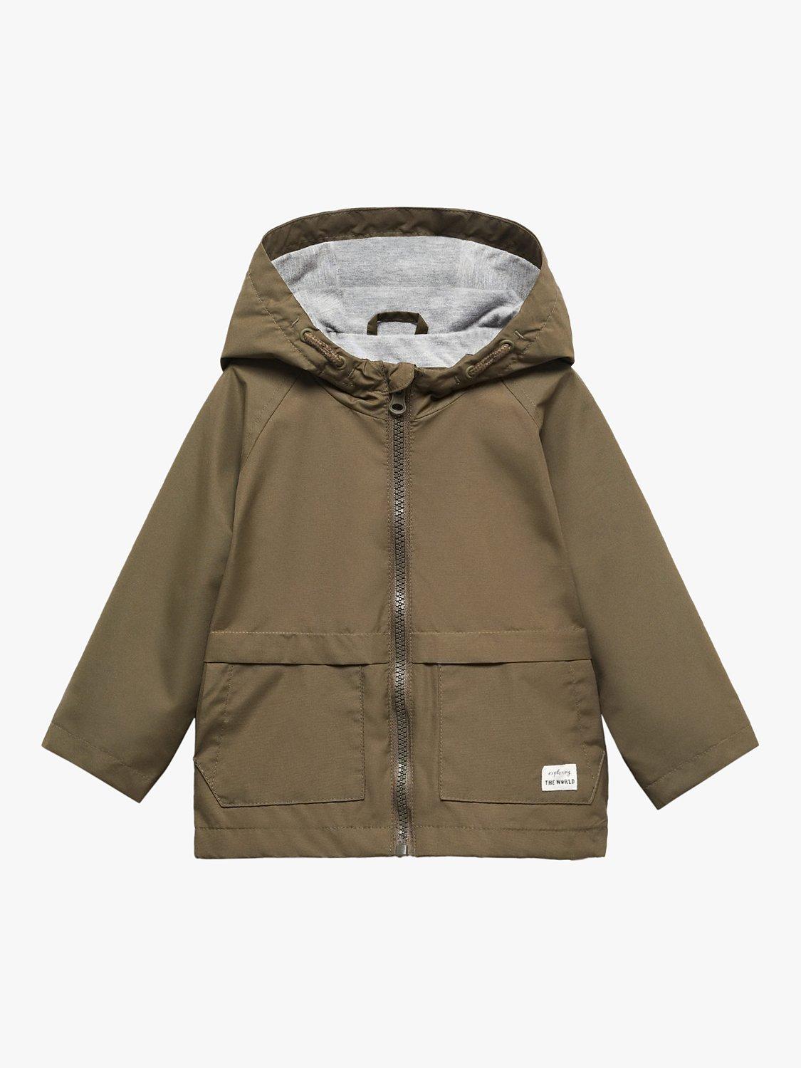 Mango Baby Marc Hooded Parka, Beige Khaki
