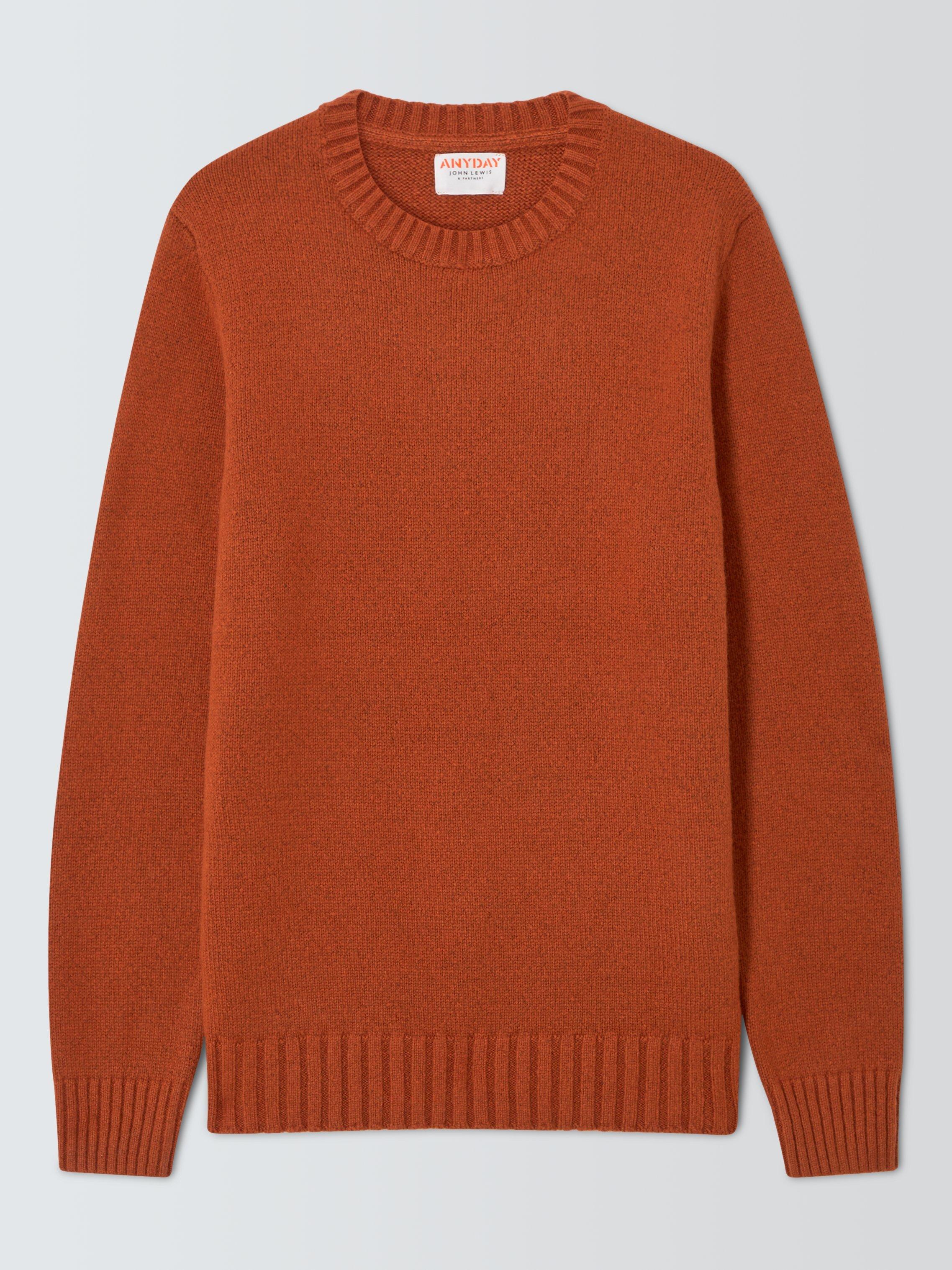 Product image 4 of 7, which shows John Lewis ANYDAY Cotton Blend Knit Crew Neck Jumper, Red, S