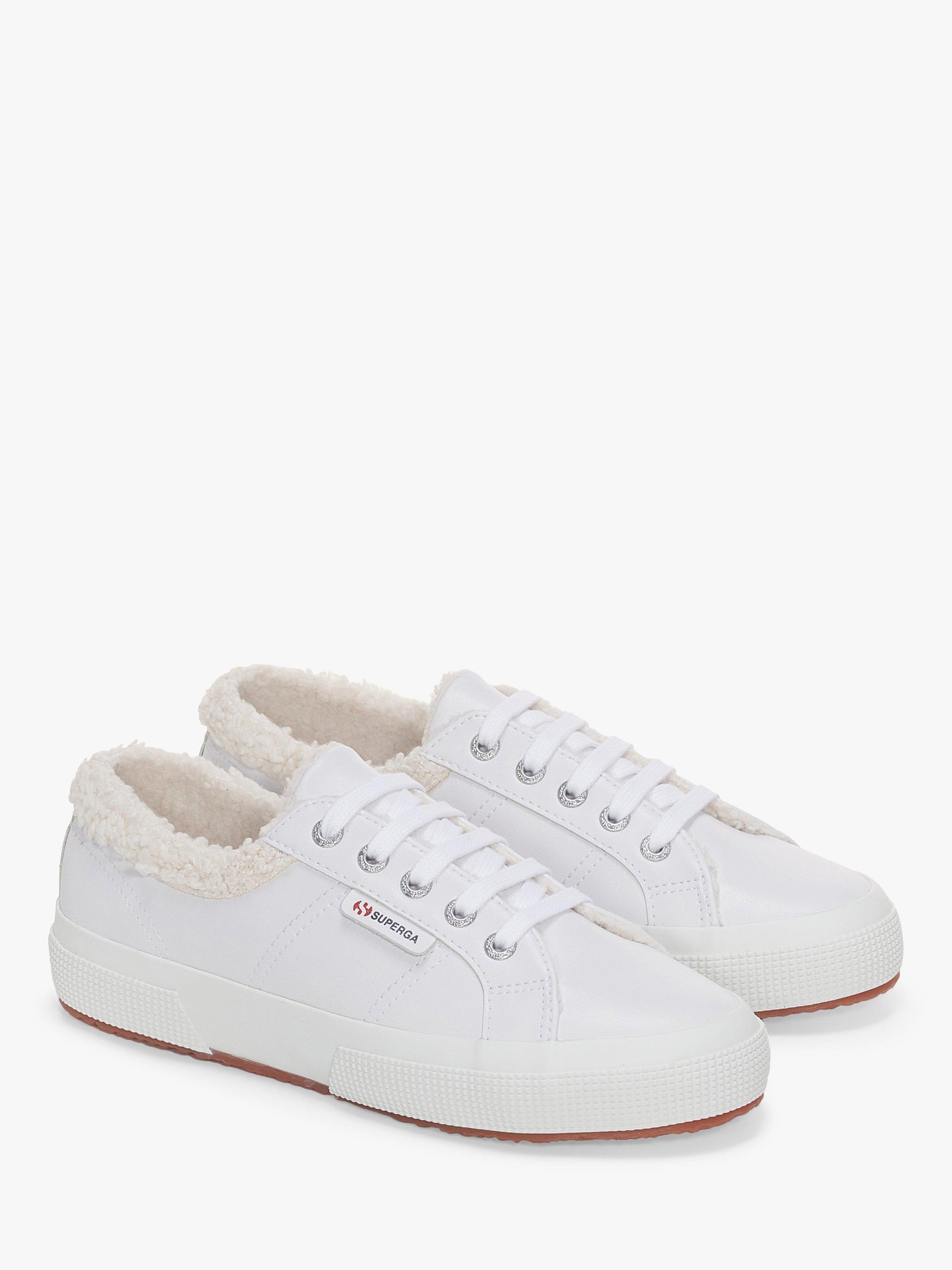 Superga 2750 Faux Fur Cuff Trainers Off White