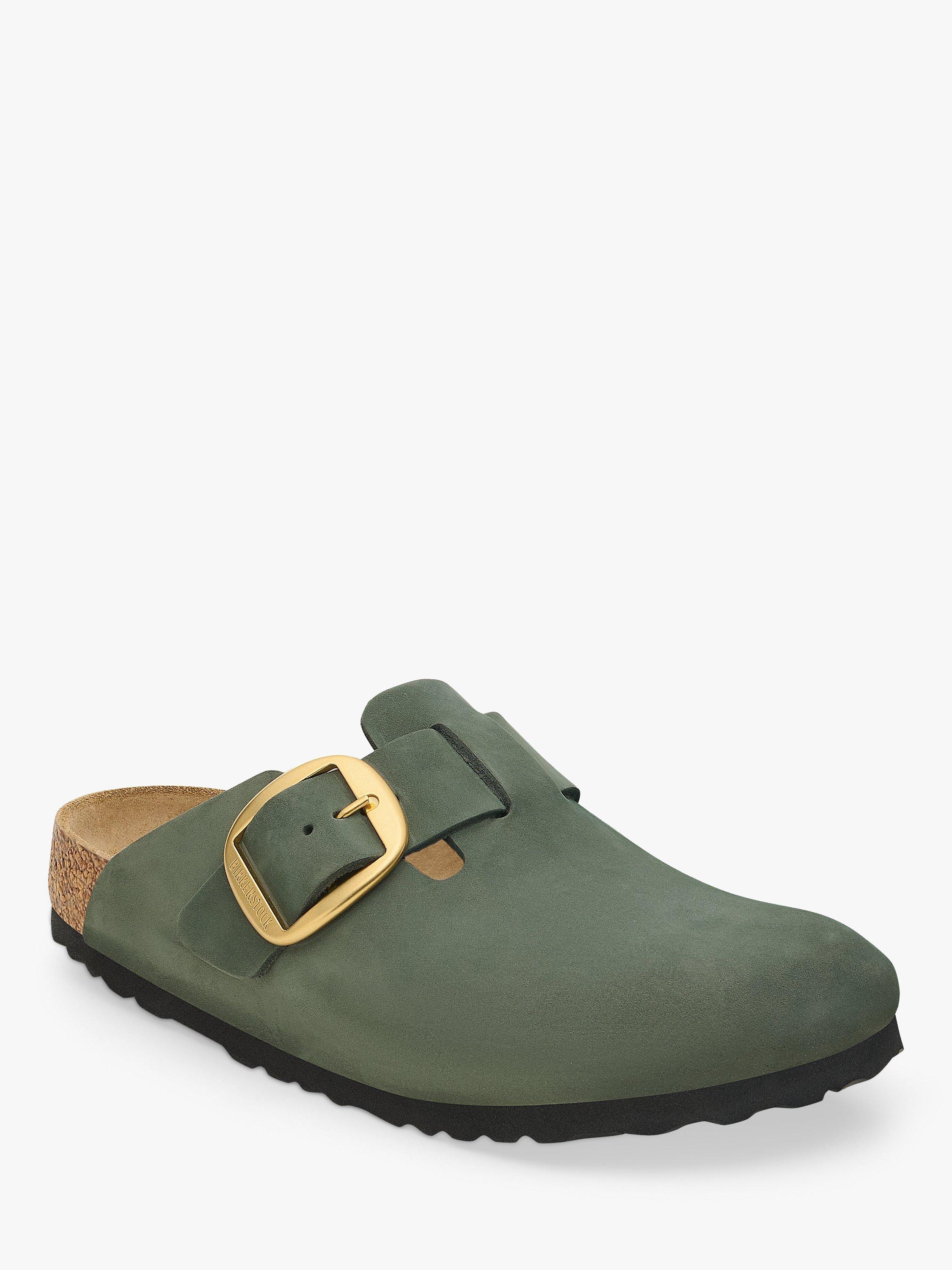 Product image 2 of 3, which shows Birkenstock Boston Suede Big Buckle Clogs, Thyme, 37