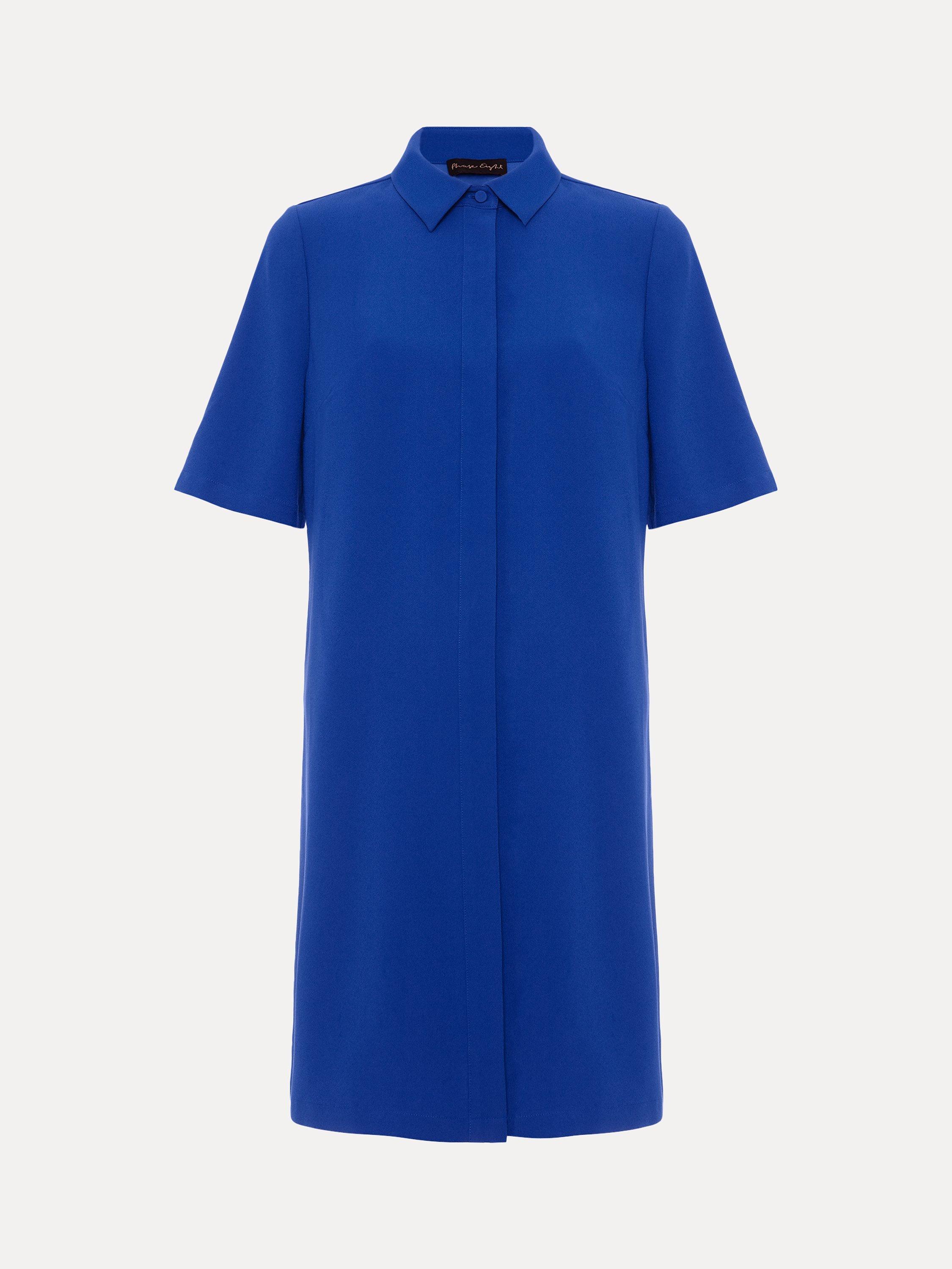 Product image 5 of 8, which shows Phase Eight Cara Mini Shirt Dress, Cobalt, 20