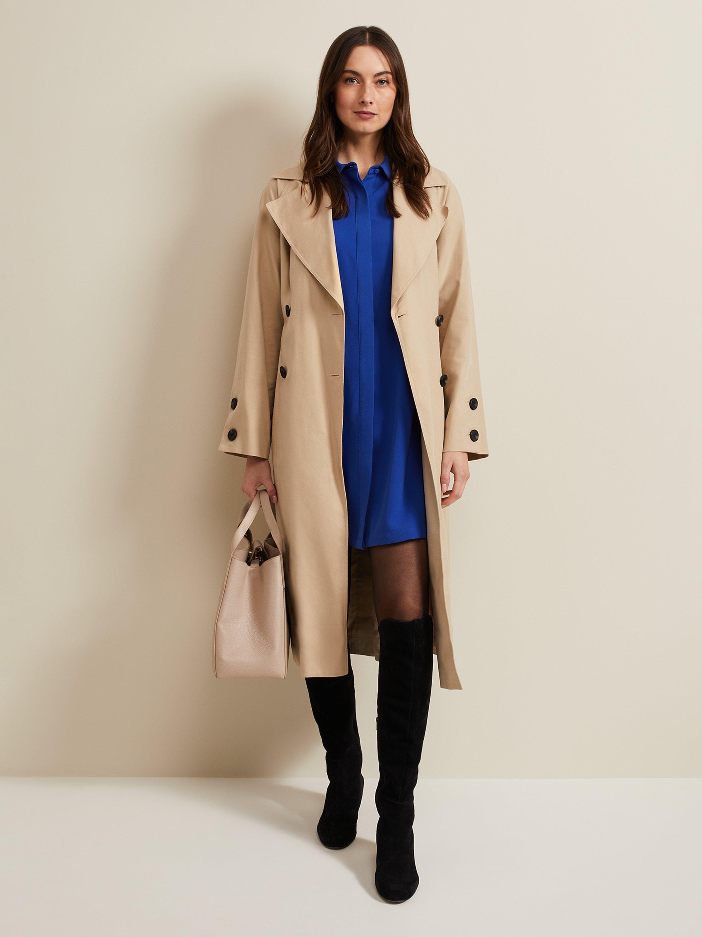 Product image 8 of 8, which shows Phase Eight Cara Mini Shirt Dress, Cobalt, 20