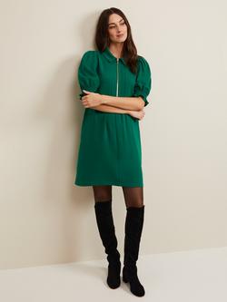 Phase Eight Candice Zip Neck Shirt Dress - view 2, Green