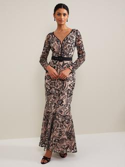 Phase Eight Nola Floral Embroidered Maxi Dress, Multi, Multi