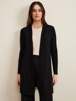 Phase Eight Lauren Longline Jersey Cardigan, Black