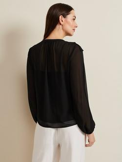 Phase Eight Ivana Ruffle Blouse, Black - view 2, Black