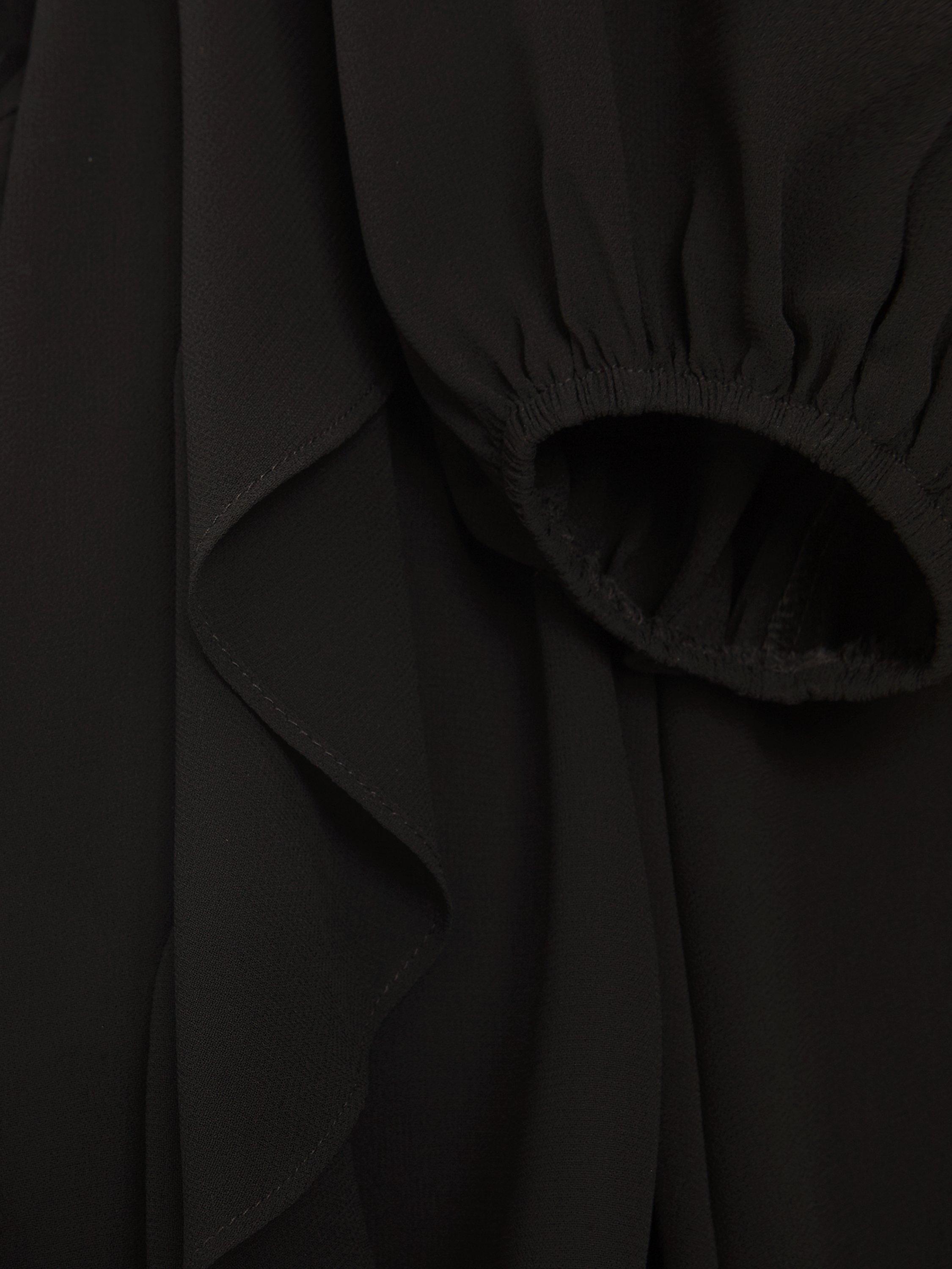 Product image 6 of 9, which shows Phase Eight Ivana Ruffle Blouse, Black, 8
